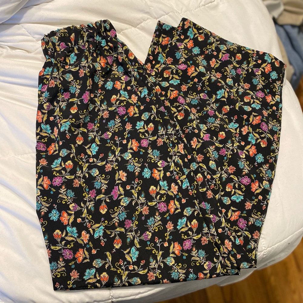 Wide leg floral pants